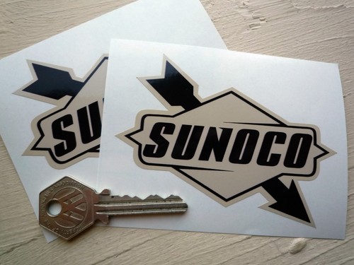 Sunoco black beige oval car - sunoco,