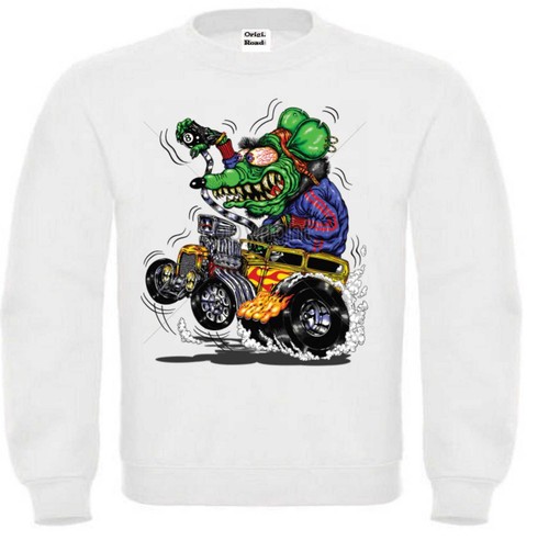 Sweatshirt white hot rod us - sweatshirt,