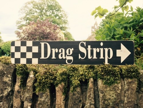 Drag racing sign strip hot - strip, rod
