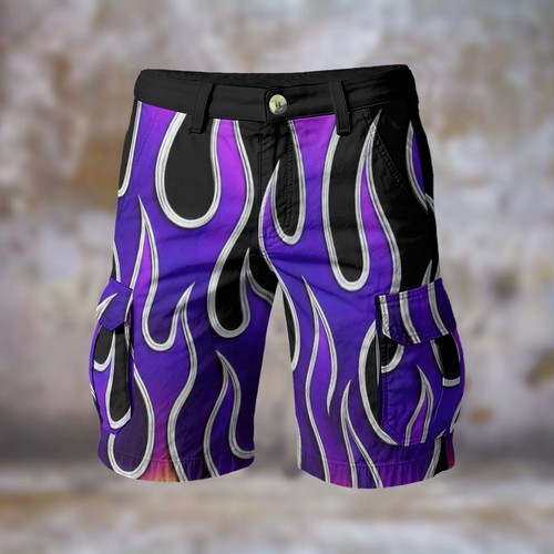 Loud graphic purple flames - graphic,