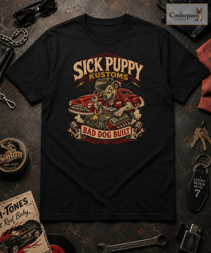 Sick puppy kustoms tee - sick,