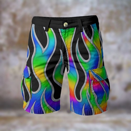Psychedelic flames cargo - psychedelic,